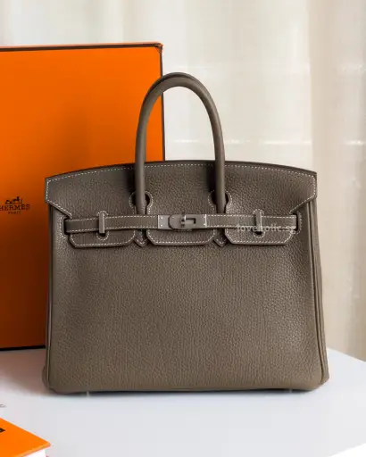 Birkin Retourne 25 | Etoupe Togo Palladium Hardware