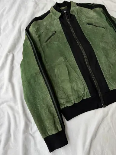 Emporio Armani Suede Leather Racing Jacket