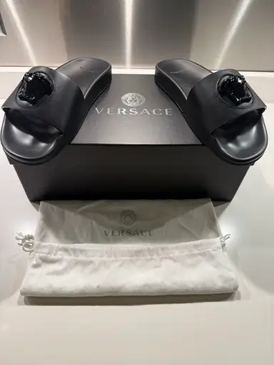 Versace Slides - Vitello Neronero