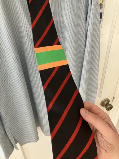 Yohji Yamamoto Pour Homme Duct Tape Stripe Tie