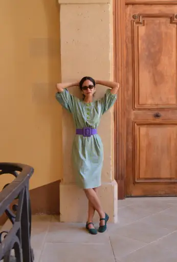 1980s Saint Laurent Rive Gauche Dress with Belt