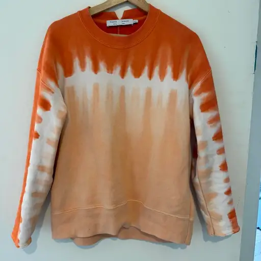 Proenza Schouler orange and white tie-dye sweatshirt #tiedye #luxury