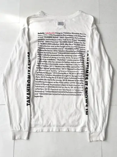 "TAKAHIRO MIYASHITA The Soloist"message design long sleeve