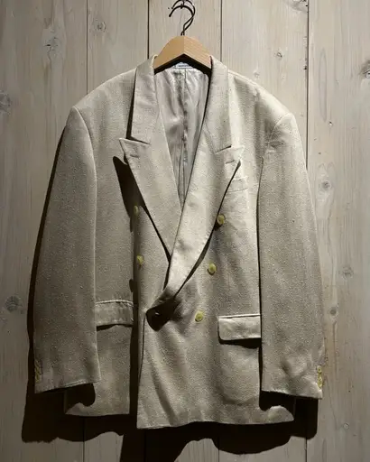 【a.k.a.C.a.k.a vintage】80’s“Yves Saint Laurent” Raw Silk Vintage Tailored Jacket