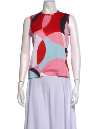 Graphic Print Crew Neck Top