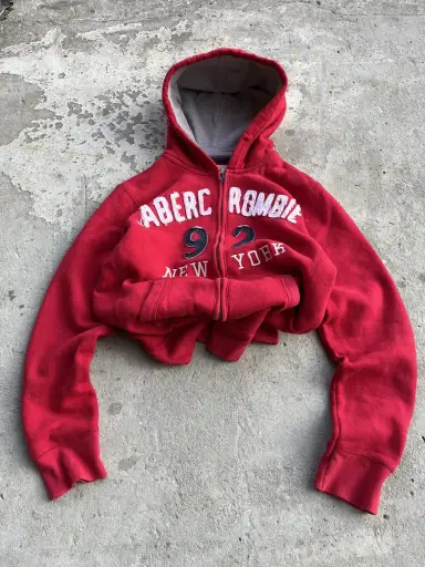 Vintage Abercrombie Big Logo Zip Hoodie like LGB Diesel Y2K