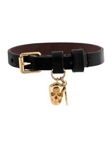 Leather Skull Wrap Bracelet
