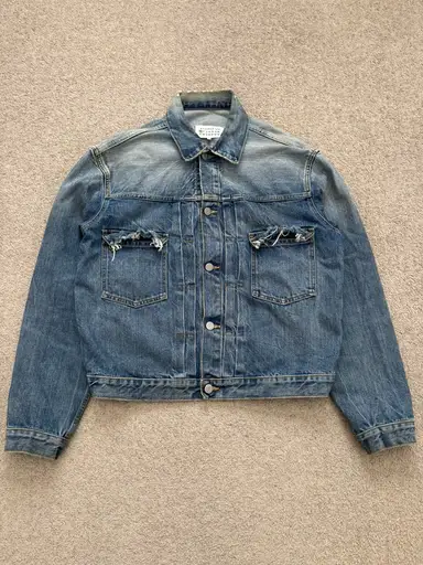 SS21 Maison Margiela Cropped Distressed Denim Jacket