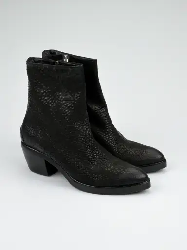 Staple Spine Grained Leather Ankle Boots