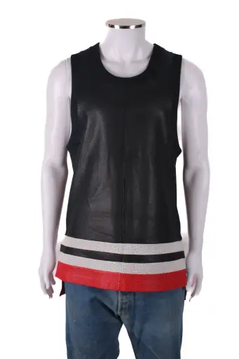 Givenchy Mesh Leather Vest Black/ Red M