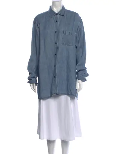 Linen Long Sleeve Button-Up Top