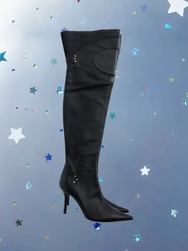 Christian Dior by John Galliano — Leather Over-the-Knee Motorcycle Boots SS2004, Size 38