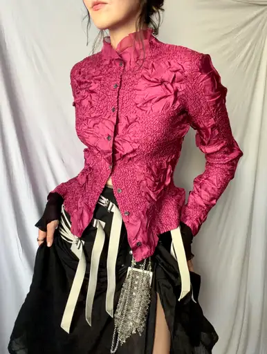 Yoshiki Hishinuma sculptural pleated blouse
