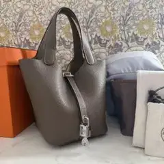 T刻印♡HERMES【ピコタンロックPM 18】エトゥープ 付属品完備‼︎