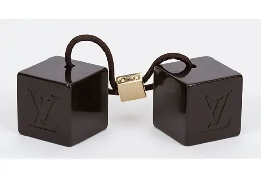 Vuitton Brown Resin Cube hair Tie