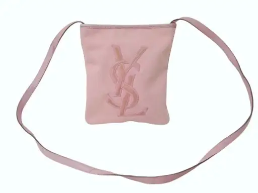 Saint Laurent Rive Gauche Canvas Crossbody Bag Pink