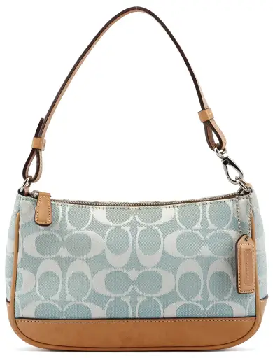 6094 Light Blue Signature Demi Shoulder Bag