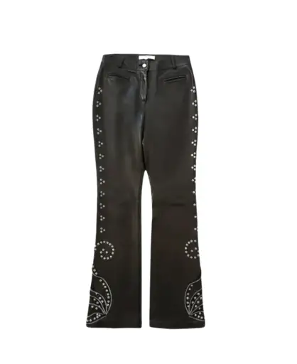 Christian Dior by John Galliano 2003 Leather Embellished Flare Pants