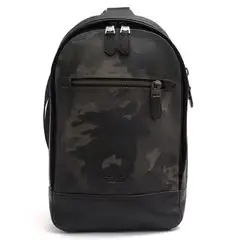 COACH F76846 Graham Pack With Camo Print グラハム / コーチ PVCコーティングキャンバス カーフ 牛革 ボディバッグ 迷彩・カモフラージュ柄 グリーン 緑 ショルダーバッグ メンズ