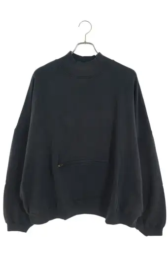 WILLY CHAVARRIA Waffle Lined Mock Sweatshirt Navy Size XL