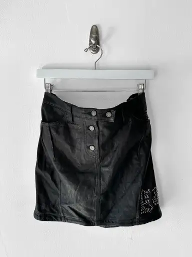 GALLIANO BY JOHN GALLIANO - F/W 2008 MINI LEATHER SKIRT WITH LOGO STUDS