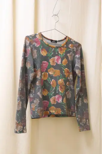 Tricot Comme des Garcons 2001 floral print longsleeve  t-shirt