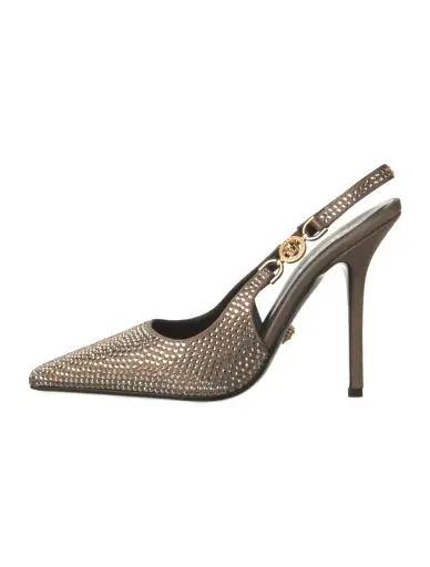 Satin Patterned Slingback Pumps