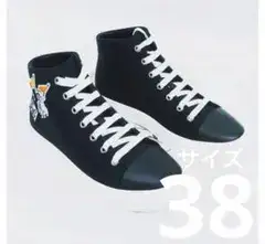 美品HERMES ハイカットスニーカー イリコ 黒ブラック 38サイズ