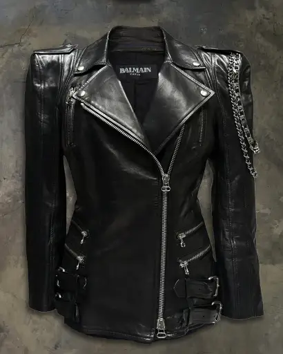 BALMAIN FW2009 RUNWAY CHAIN LAMBSKIN JACKET