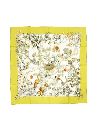 Hermes Au Coeur des Bois Silk Scarf