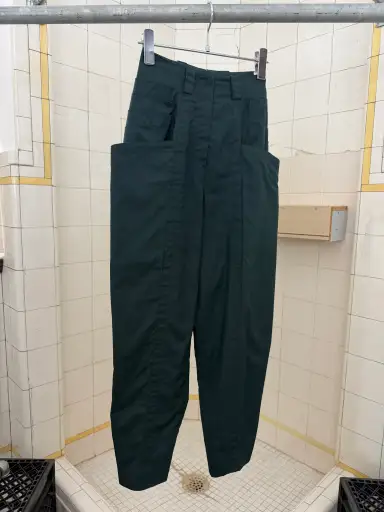 1980s Gianni Versace Green Faux Layered Trousers - Size XS