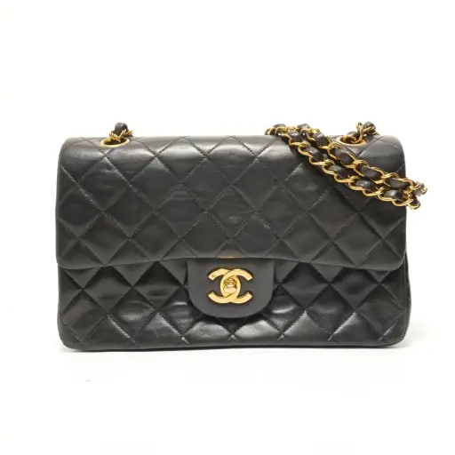 CHANEL Matelasse Double Flap Chain 23 Ram 3 Series Shoulder Bag black WS28538