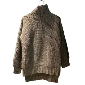 【中古】PETER DO ピータードゥー Tattoo Sweater タトゥー タートルネック セーター ニット ブラウン 茶 pd-fw21-777 XS メンズ 【ベクトル 古着】 241204
