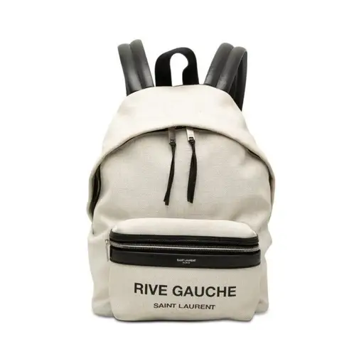 Saint Laurent Rive Gauche linen leather backpack