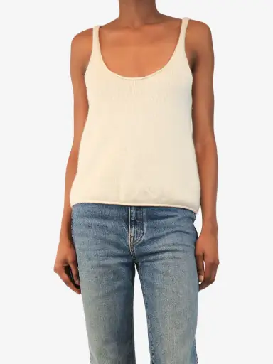 Cream cashmere tank top - size XS