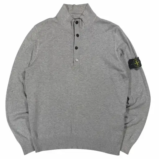 Stone island grey quarter zip sweatshirt (M)