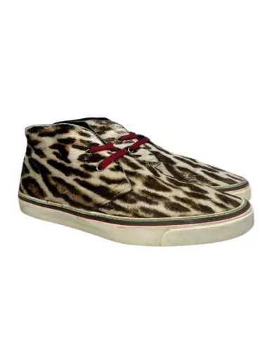 Vintage Gucci Leopard Print Chukka Sneaker 245307 FW10 Size 9 Pre-Owned