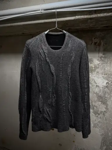 Label Under Construction Distressed Reversible Lunar Crewneck Sweater