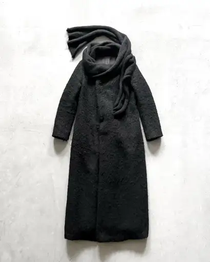 FW1998 Yohji Yamamoto Stole Wool Maxi Coat