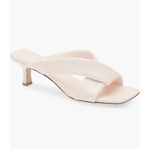 Bottega Veneta Riva Kitten Heel Sandal (Women) 5964 Seashell Light Pink 8.5US