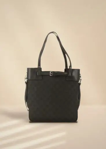 Gucci Black GG Canvas Tote
