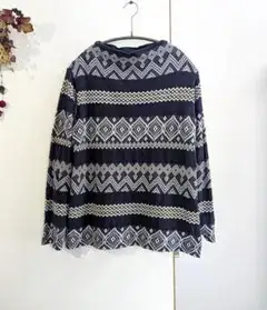 プランテーション☆ガーデンボーダージャージィ柔らかコットン☆手洗い可☆美品です