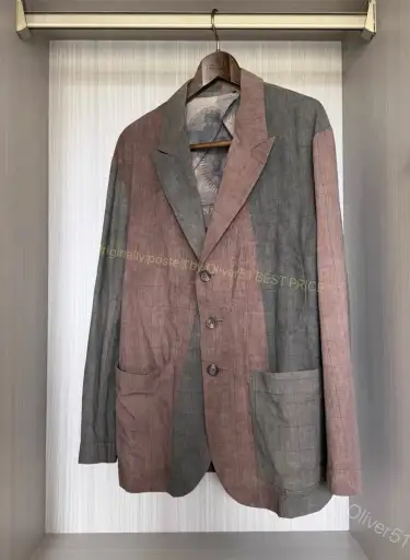 Ziggy Chen 23SS Silk‑Spliced Reversible Blazer YYYY17/2610