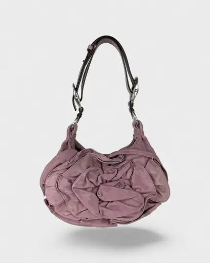 2003 Yves Saint Laurent YSL Rive Gauche Suede Nadja Handbag