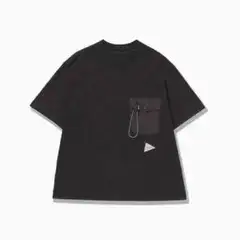 【新品】and wander ポケットTシャツ(ブラックS)