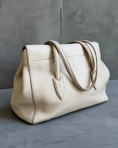 Max Mara Beige Leather Shoulder Bag