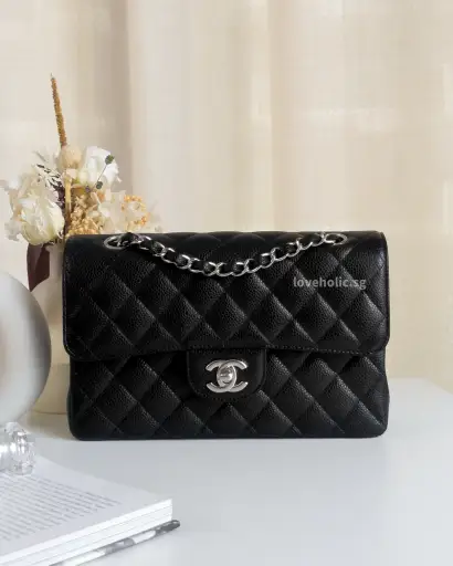 Classic Flap Small | Black Caviar Silver Hardware