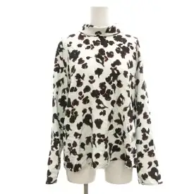 【中古】プロエンザスクーラー PROENZA SCHOULER White Label カットソー 4 白 ホワイト 黒 ブラック アニマル柄 タートルネック 長袖 IBO103 /SC レディース 【ベクトル 古着】 260907