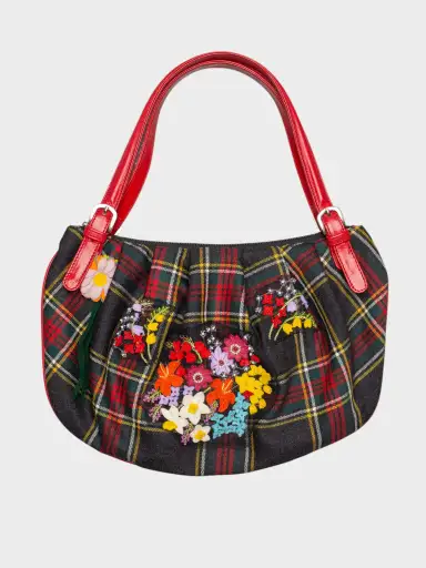 Moschino - vintage - tartan mini handbag