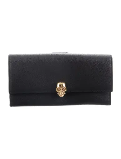 Skull Leather Continental Wallet
